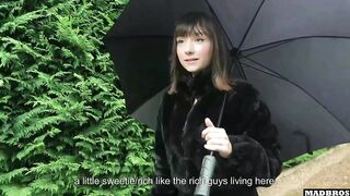 A Pretty French Girl With Big Tits Fucks In The Middle Of The Street And In A Building Lobby !!!