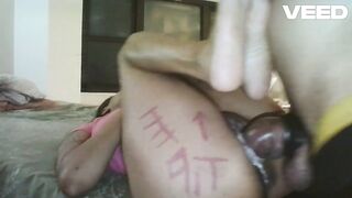 SUPER FAT BROWN DICK MAKES MY PUSSY CUM CREAMING