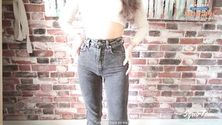 Cunning Stepfather fucked his hot naive Stepdaughter through ripped jeans