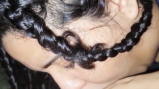 A black college girl gives oral sex to her boyfriend's best friend