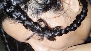 A black college girl gives oral sex to her boyfriend's best friend