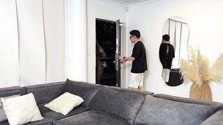 I fuck a MILF Ebony at my best friend's house and she catches us in creampie! Carla Morelli & Pipe