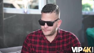 VIP4K. Redhead Czech with natural body is cheating on her BF with a blind dude