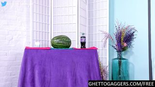 Cute ebony gets deepthroat humiliation