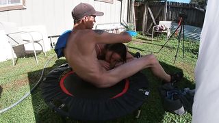 Outside Big Booty Trampoline Fuck!