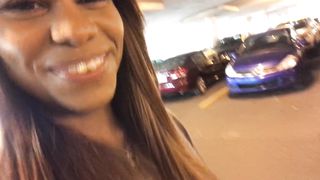 Peeing in crowded parking lot - ALMOST CAUGHT