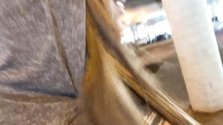 Peeing in crowded parking lot - ALMOST CAUGHT