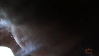 Sexy slender ebony Ana Foxxx sucks your cock and POV rides you in reverse cowgirl