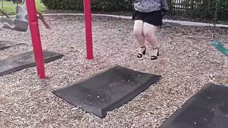 I Lifted My Mini Skirt and Opened My Legs for a Stranger at the Bus Stop to Rub My Pussy Through My Panty