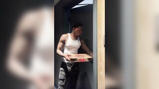 Elsie was craving an EXTRA LARGE SAUSAGE pizza