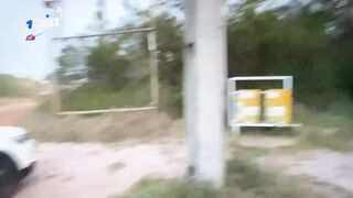 Adorable girl fucks her boyfriend and shows off in public