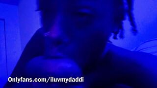 Ebony teen suck nut out of coworkers bbc during a movie date