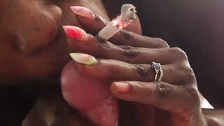 Afternoon quicky smoking and blowjobs for lunch daddy cums in my mouth