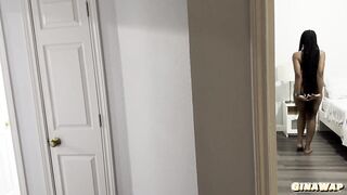 Big Titty Roomate let me put in in her after she caught me spying on her