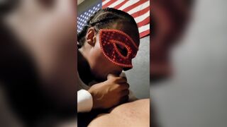 Video chat with my girlfriend while my sexy ebony mistress sucks my bwc