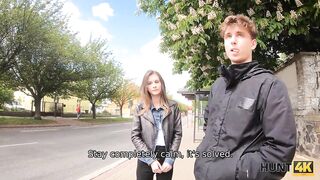 HUNT4K. Man satisfies his own needs thanks to kind guy's girlfriend