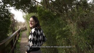 Petite horny teen fucked in public park - Almost caught! - Outdoor amateur sex