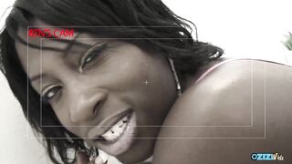 Ravishing ebony milf loves being filmed while having interracial anal group sex and double penetrati