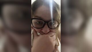 SHY NERDY COLLEGE GIRL FILMING HERSELF WHILE BBC STRETCHING HER TIGHT PUSSY AND ASSHOLE