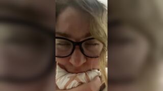 SHY NERDY COLLEGE GIRL FILMING HERSELF WHILE BBC STRETCHING HER TIGHT PUSSY AND ASSHOLE