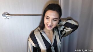 A Pretty French Girl Gets Anal Fucked In A Fitting Room By Two Of Her Brother's Friends