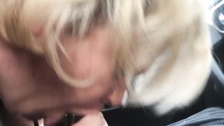 Blonde BBW gives me head in the car