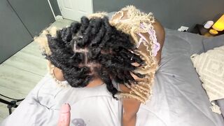 Ebony Babe Hawk Tuah's on Big White Cock