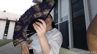 Big Ass Spanish Office Worker Fucked Hard In The Street And In The Hotel By 2 Strangers